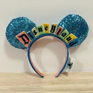 Disney Blue Sequin Minnie Mouse Ears Headband